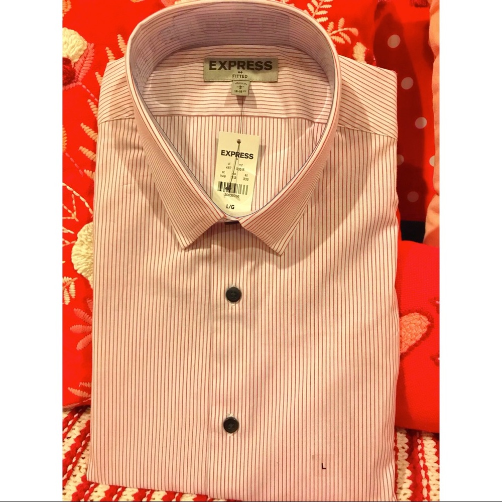 EXPRESS FITTED MENS DRESS SHIRT NWT